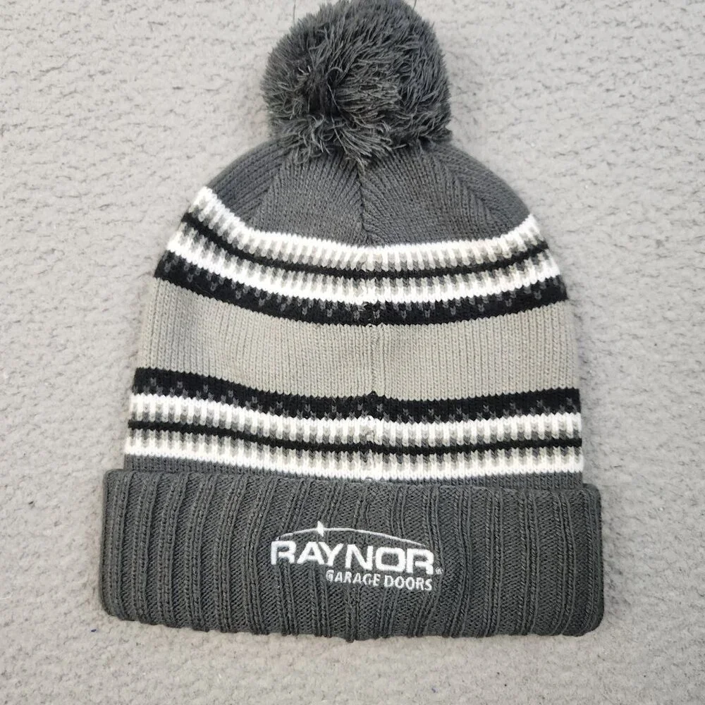 Carhartt Rexburg Hat Gray Beanie Sock Hat Gray Winter Outdoors Cuffed Pom Pom - Picture 2 of 4